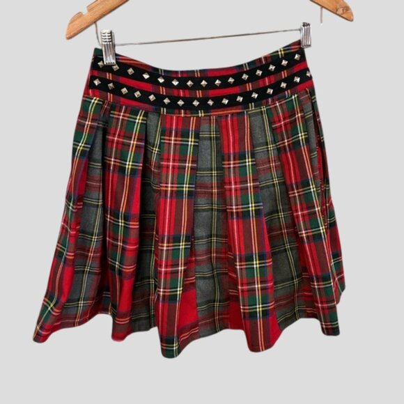 Jawbreaker Red Plaid Pleated Tartan Kilt Mini Skirt - Picture 3 of 8